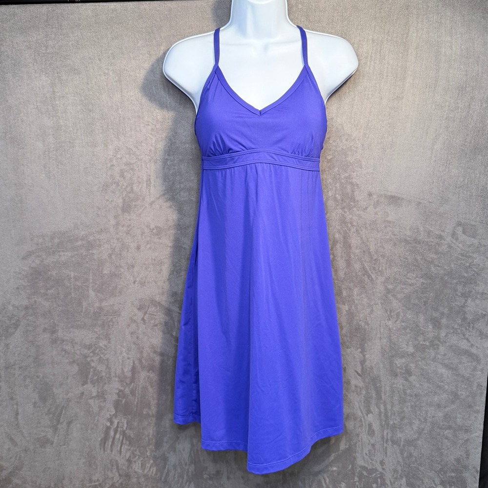 Athleta Shorebreak Swim Dress Violet S Built-in Bra Racerback Adjustable 739781